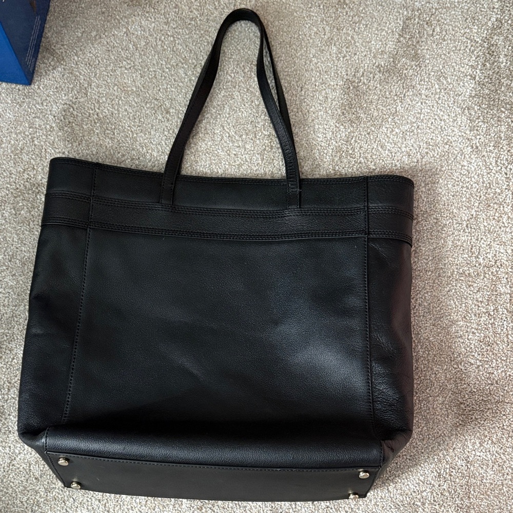 Kate Spade Black Leather Handbag with Gold Accent - Picture 6 of 8